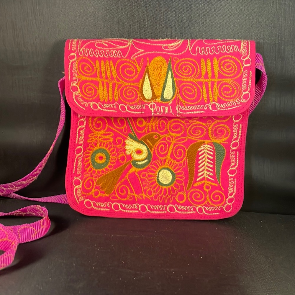 Cute Embroidered Hot Pink Bag from Puru
